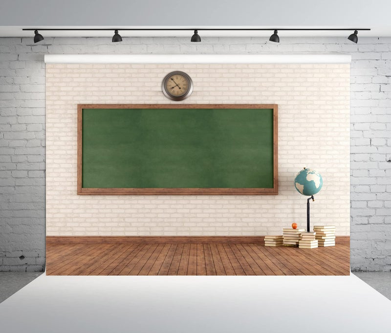 BELECO 7x5ft Fabric Back to School Backdrop Classroom Chalkboard Backdrop Classroom Photography Background Back to School Party Decorations Banner Online Teaching Teachers Students Photo Props - Image 2